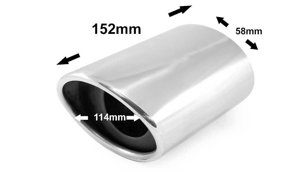 Uniwersalna końcówka wydechu samochodowego stal nierdzewna 53 mm chrom