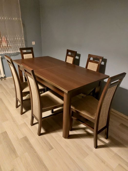 Stół, krzesła, komplet, stół i krzesła, zestaw, duży stół, jadalnia