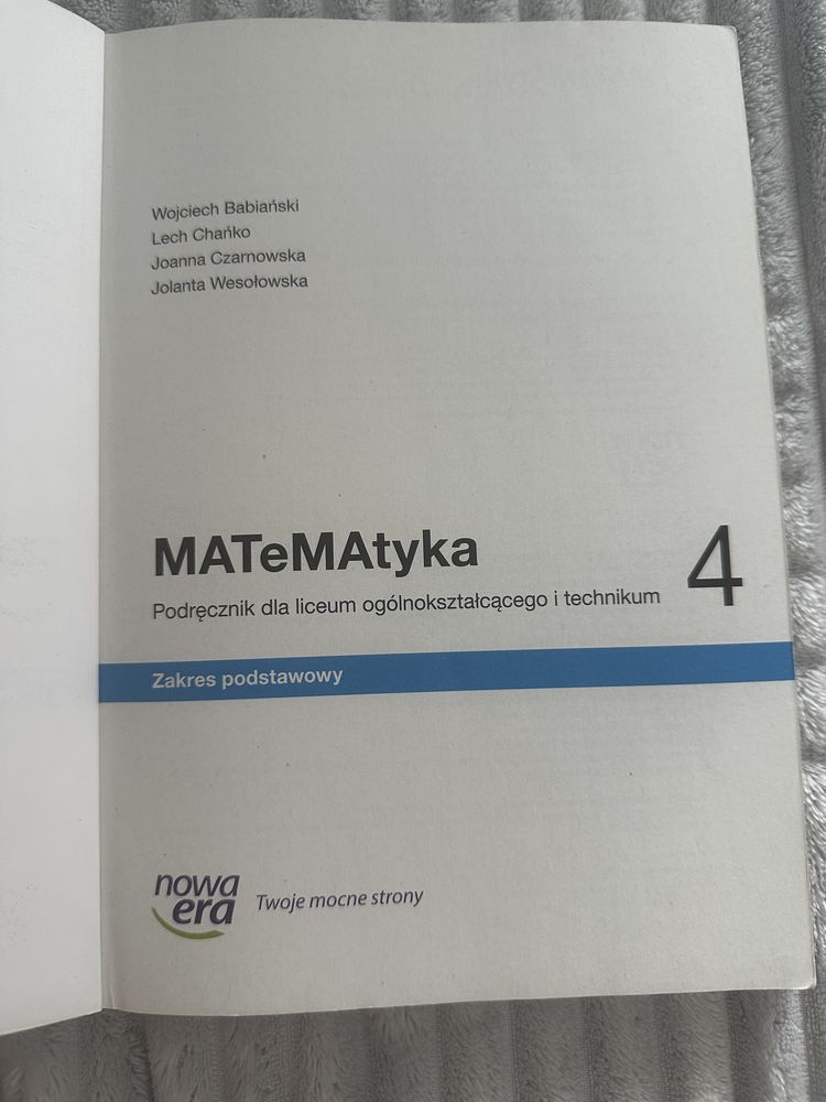 Matematyka 4, zakres podstawoy