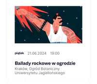 Dwa bilety na koncert Ballady Rockowe w Ogrodzie Botanicznym