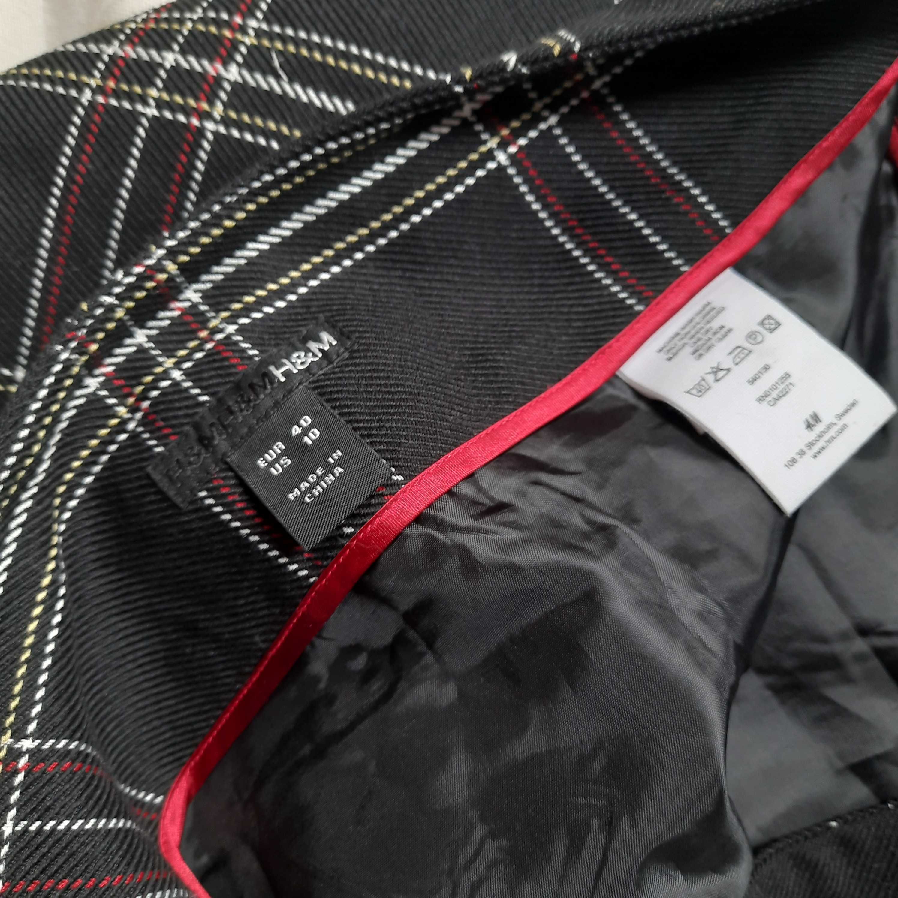 H&M spódnica czarna w kratę 40 M
