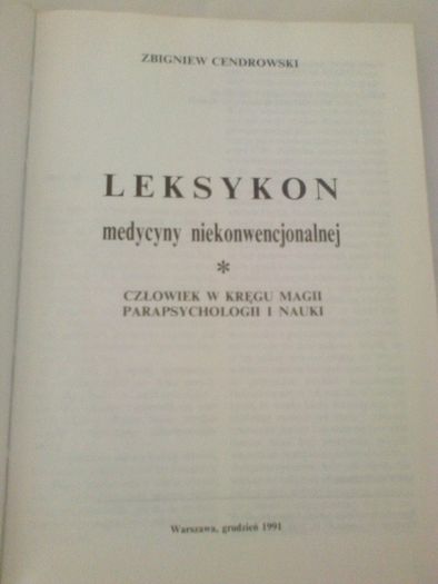 książka " Leksykon medycyny niekonwencjonalnej" Z. Centrowski