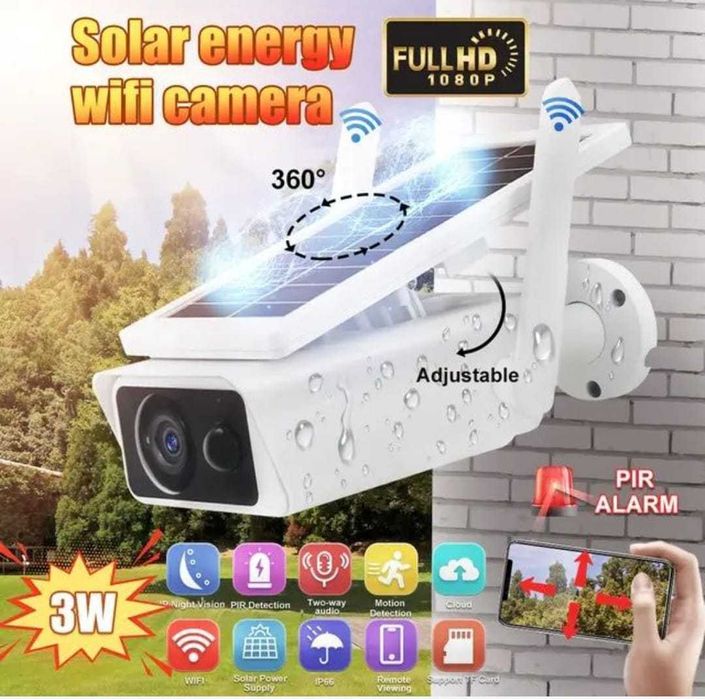 Câmara de Vigilância Solar FullHD 1080P WiFi **NOVA**