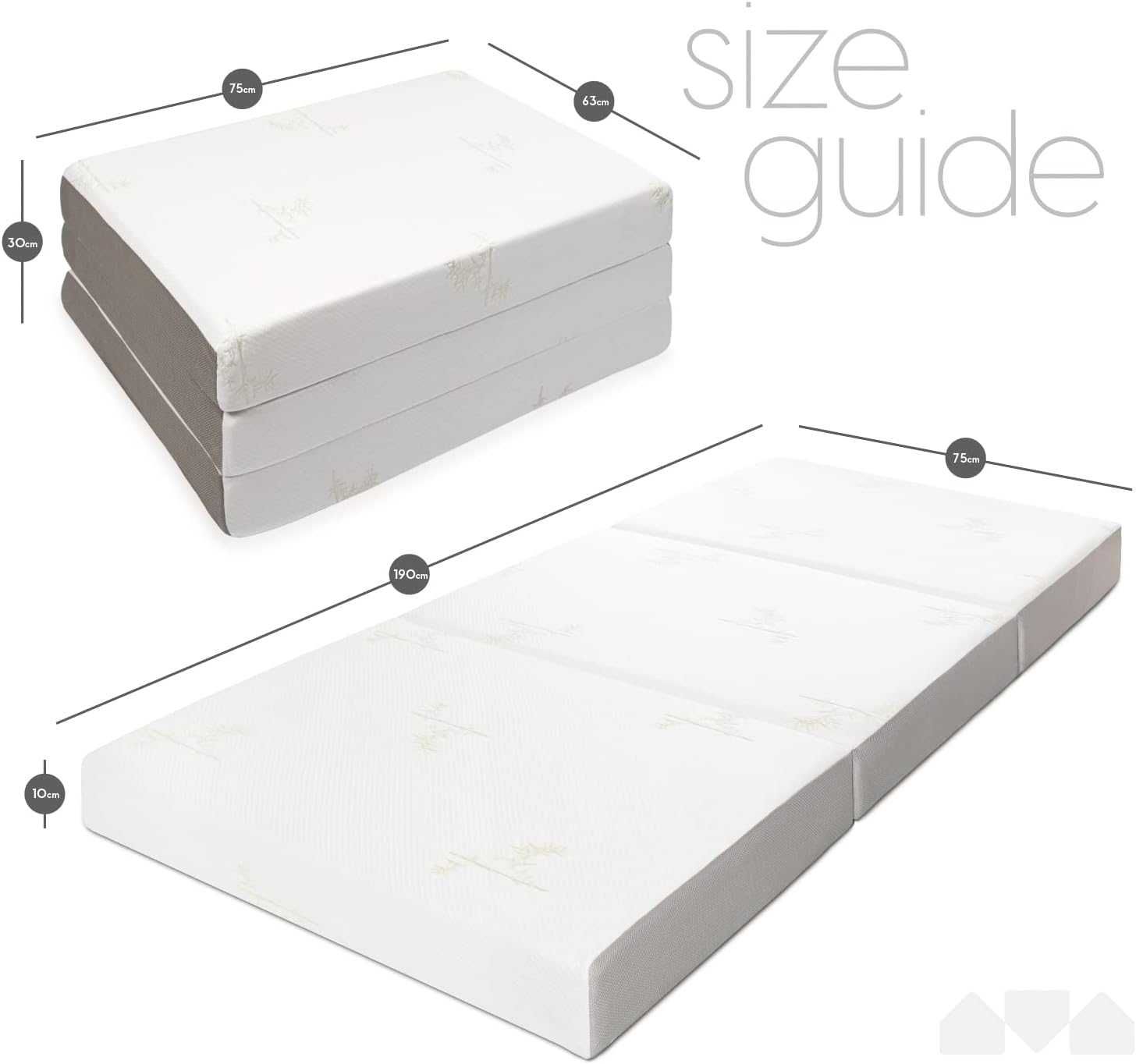 Składany Materac Milliard z Pianki Memory Foam 75x190cm Antyroztoczowy