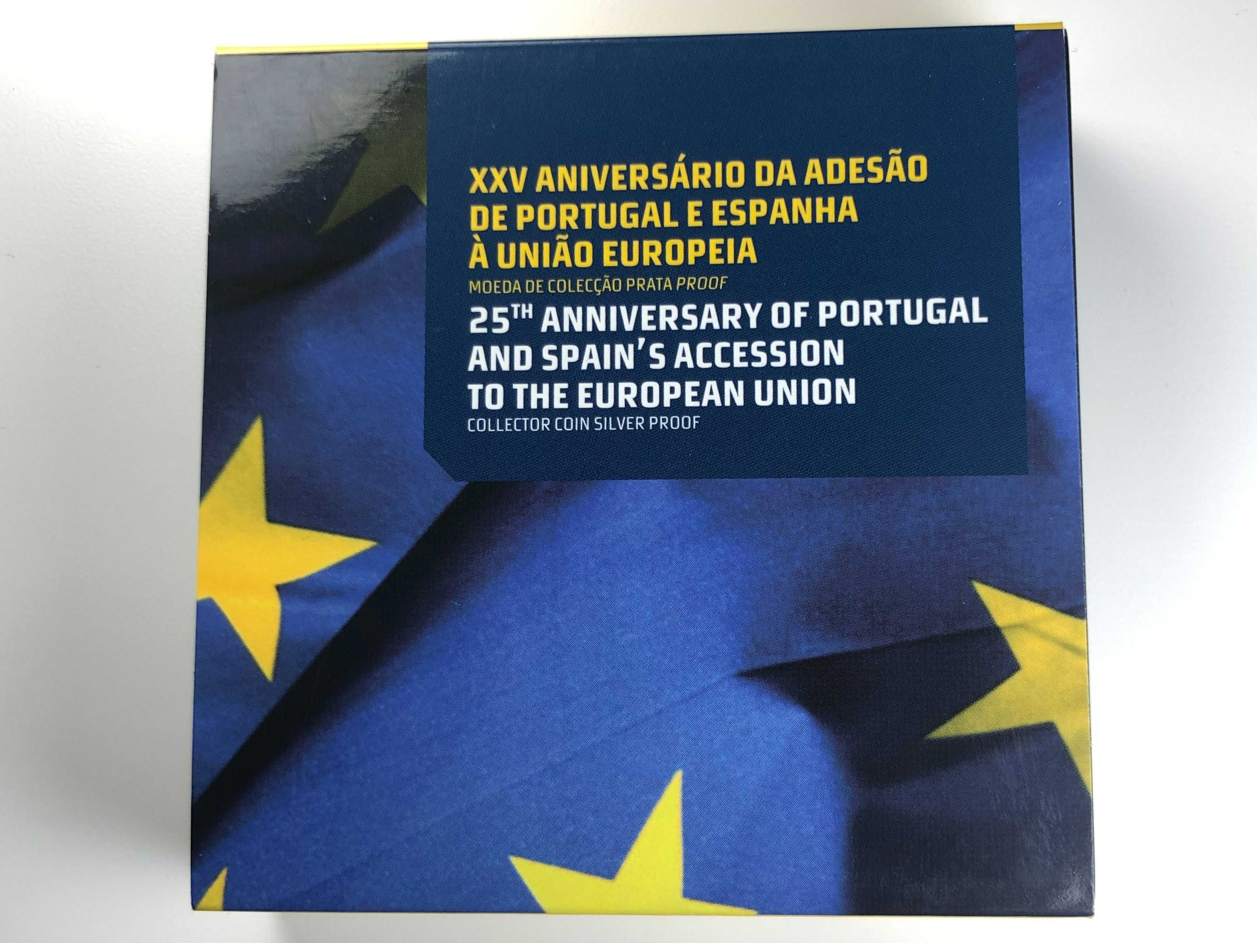 10€ 2011 XXV Aniv. Adesão Portugal Espanha UE -CUPRONIQUEL Estojo INCM