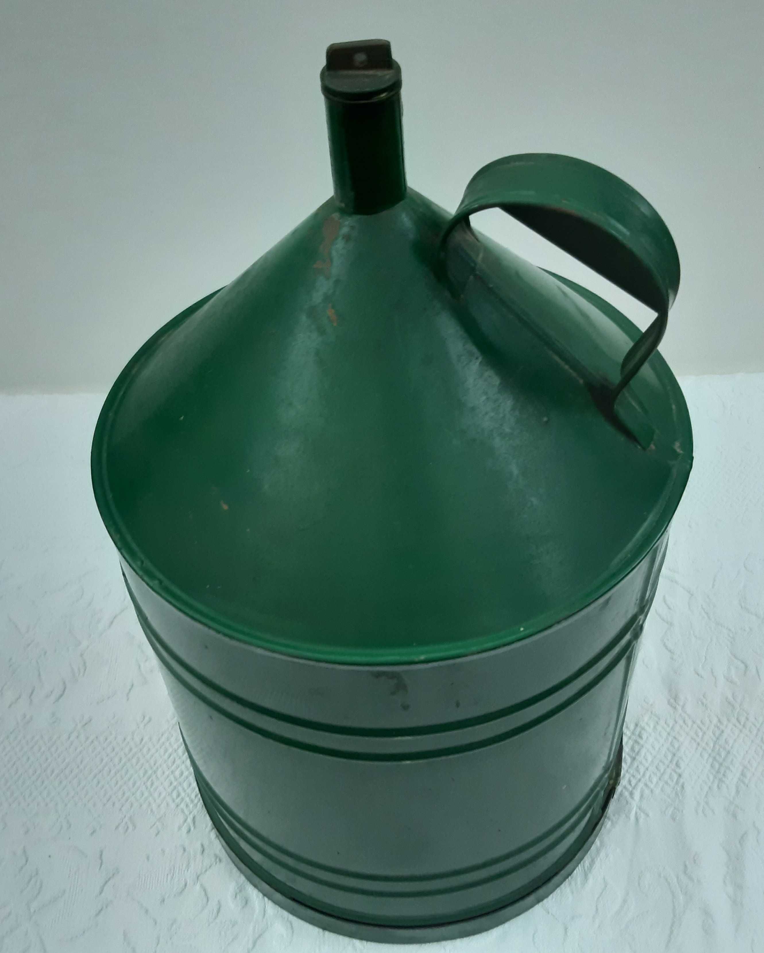 Retro Vintage Antigo Garrafão Vasilha Verde Metal Latão 42x25cm