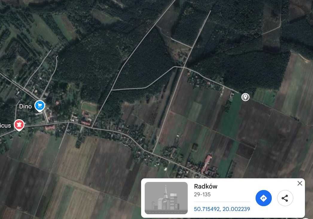 NOWA CENA -  Radków - Świętokrzyskie - Działka pod lasem