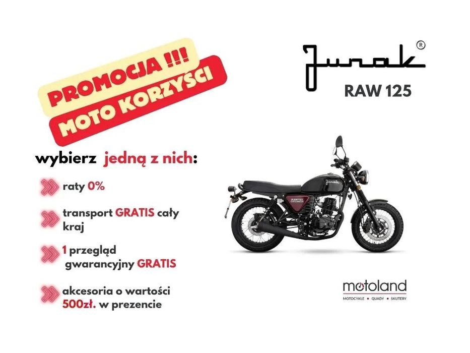 Junak RAW 125 Junak RAW 125 -Wybierz swój bonus! Raty/transport - Bielsko-Biała