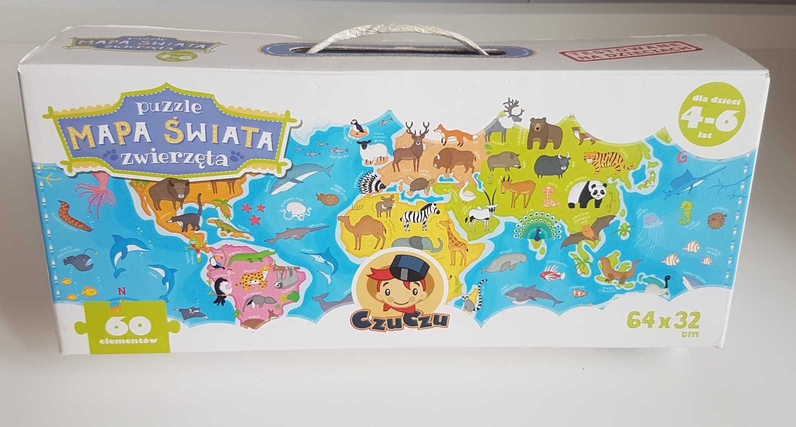 CzuCzu Puzzle Mapa świata zwierzęta