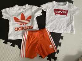 adidas Originals komplet bawełniany dziecięcy oraz T-shirt Levi’s