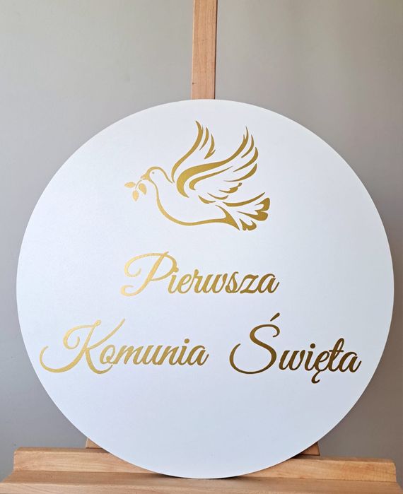 Tablica powitalna dekoracje sali Pierwsza Komunia Święta moda ścianka