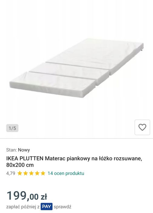 Materac rosnący 80x200 IKEA