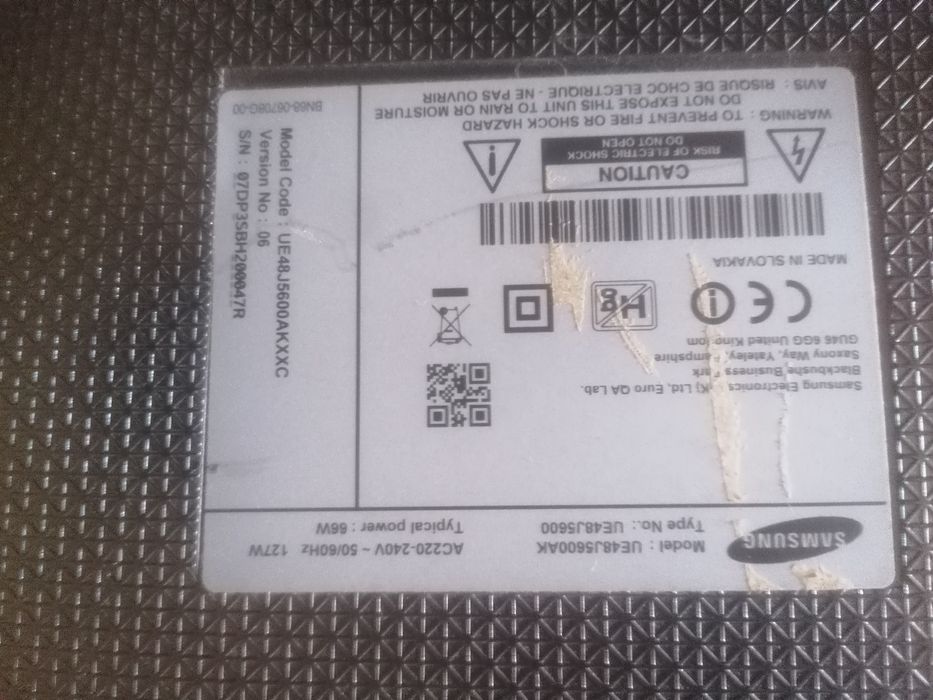 Smart TV Samsung UE48J5600 ecran danificado