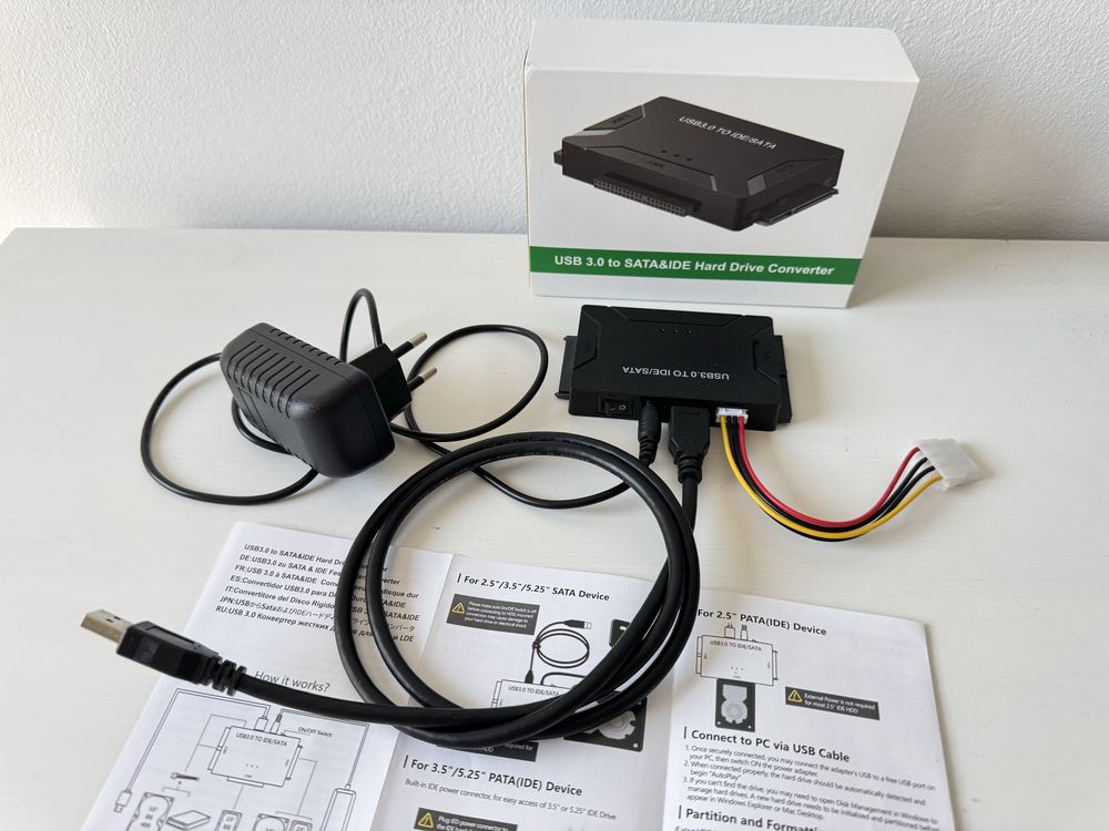 Adapter IDE/SATA 2.5”/3.5” HDD/SSD na USB 3.0