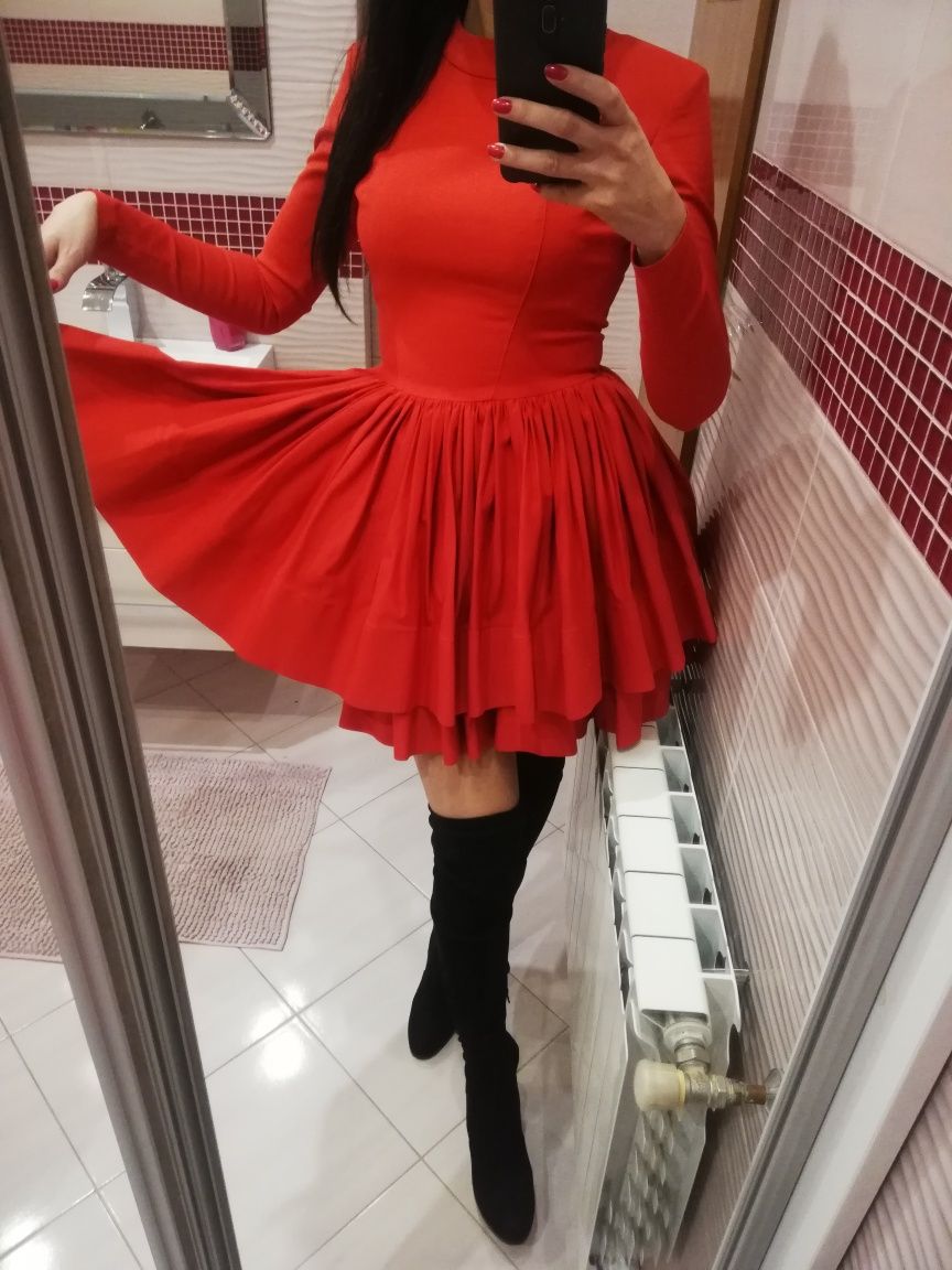 Czerwona świąteczna sukienka święta Lou 34 xs xs/s 36 s wigilia