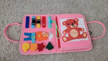 Teczka walizka Montessori zamki puzzle manipulacyjna zabawka tablica