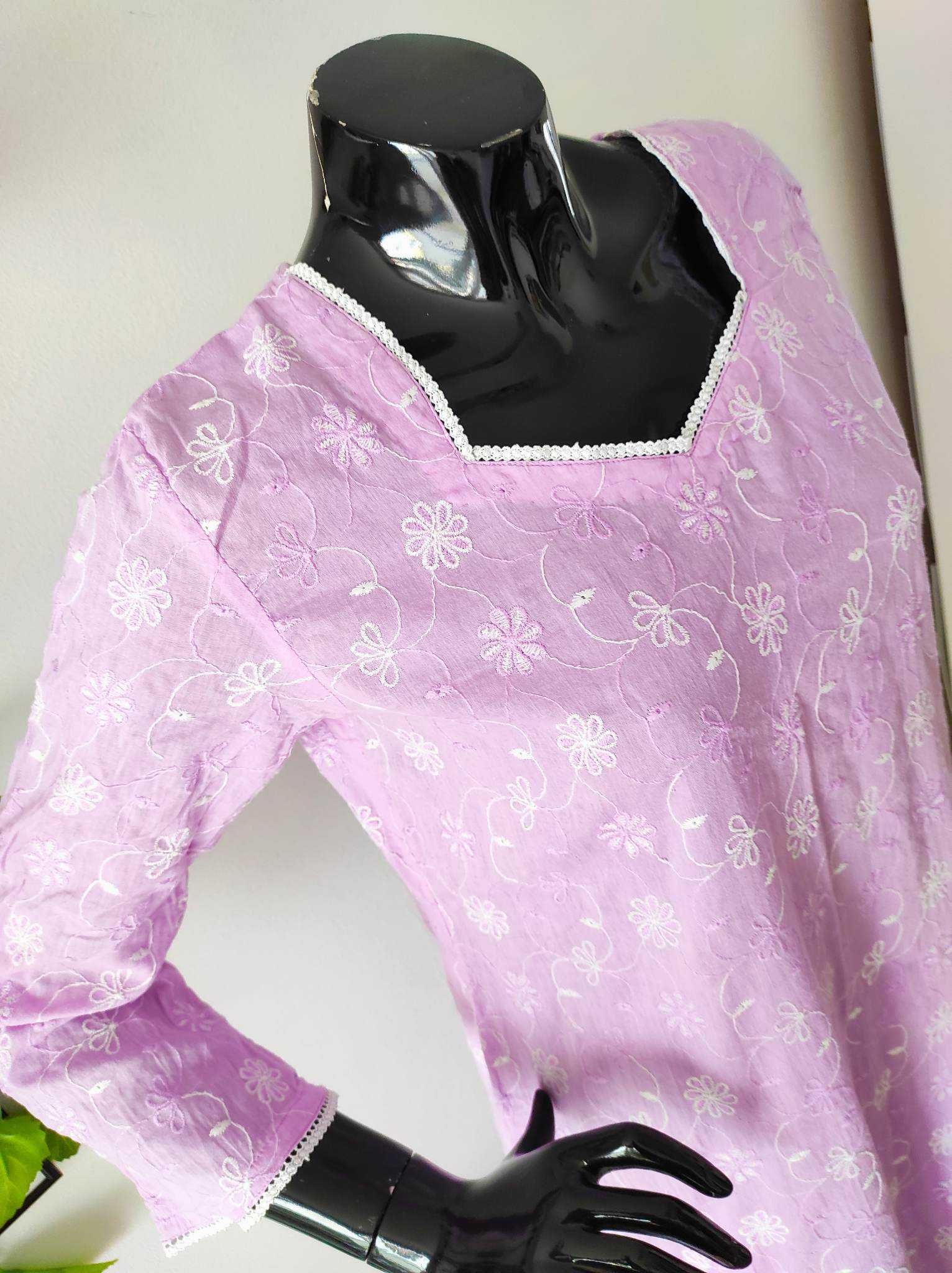 Piękna sukienka plażowa xs s m liliowa fioletowa tunika na plażę