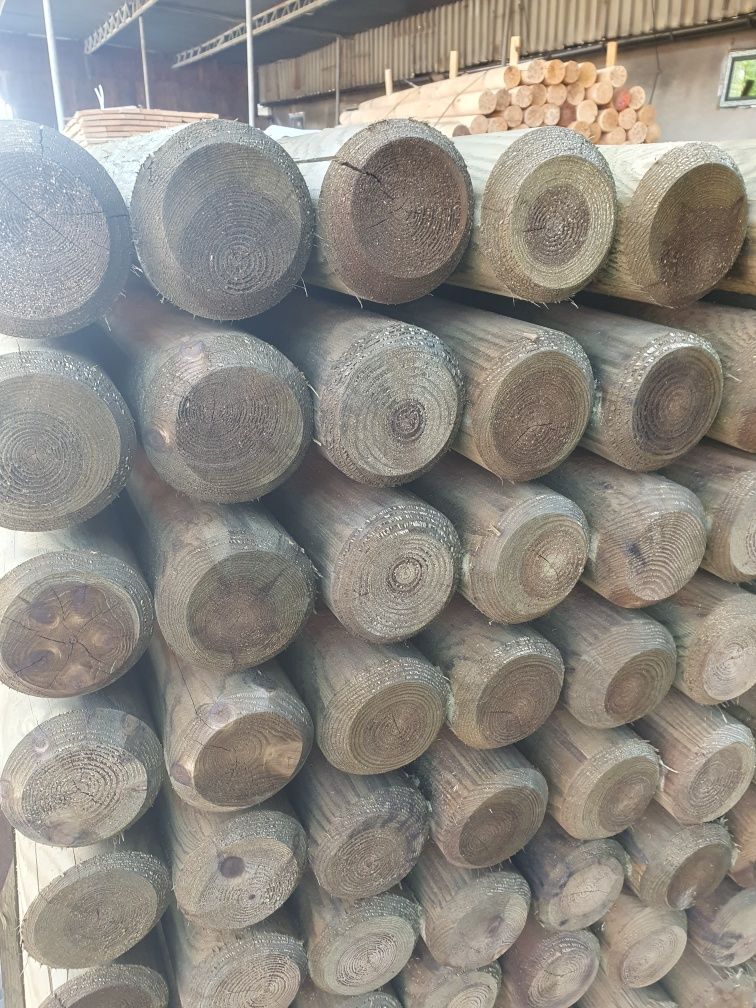 Palisady bale sosnowe fi 10 i fi 12 długość 3 m