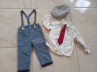 Komplecik dla chłopca spodenki koszula kaszkiet r 80-86