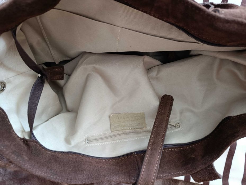 Torba damska zamsz, czekoladowa, nowa Cassi