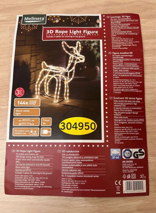 Sprzedam renifer świetlny 3d timer na zewnątrz śliczny