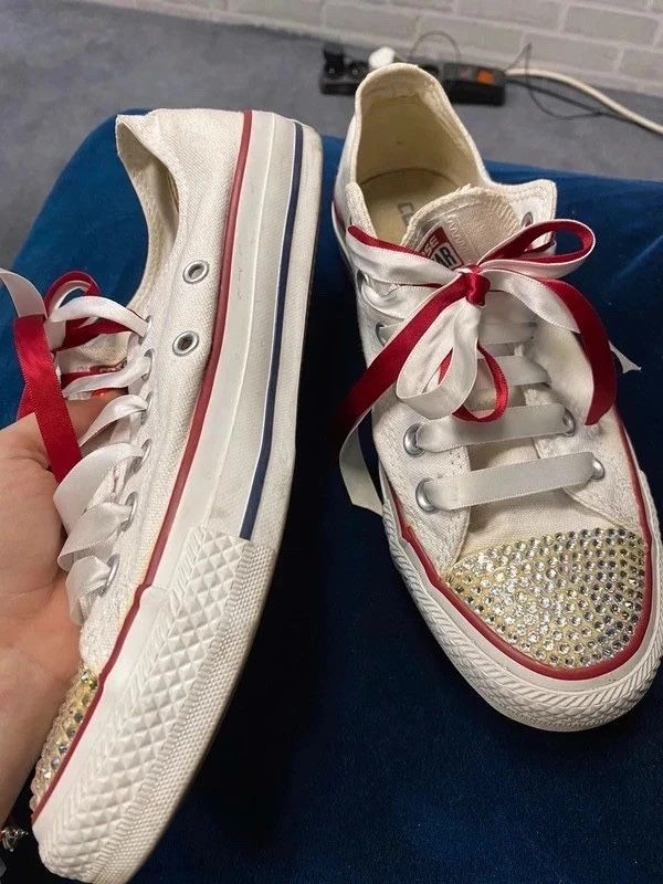 Converse All star trampki sneakers białe cyrkonie 37,5 38 Chuck taylor