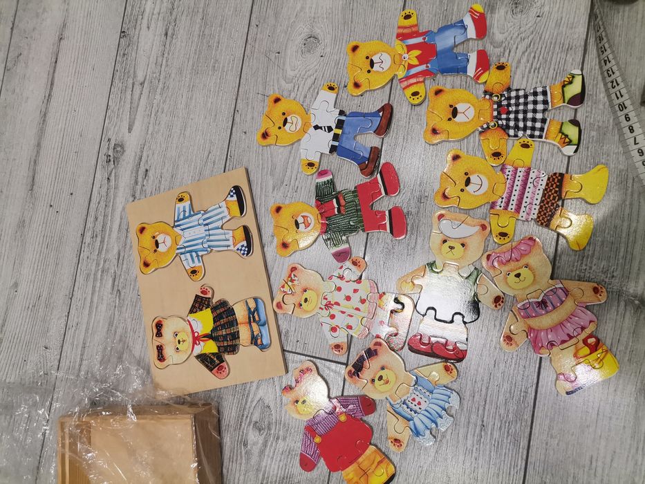 Деревянный мишка паззл констуктор