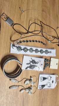 Biżuteria sztuczna, zestaw, komplet kolczyki, bransoletki, naszyjniki