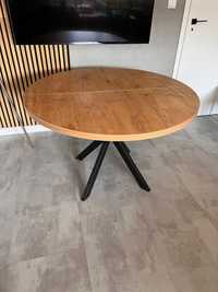 Stół okrągły FINLAND 120 cm rozkładany, metalowe nogi w stylu loft