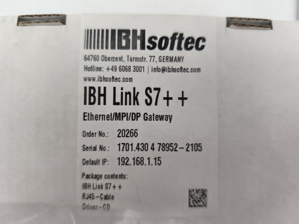 IBH LinkS7++ MPI/DP/PPI-Ethernet 12Mb , Interface Siemens