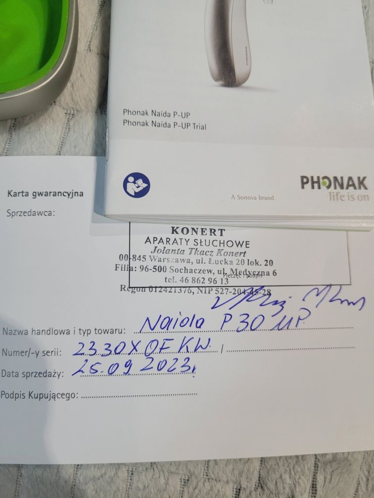 Aparat słuchowy Phonak Naida P30 UP gwarancja  do 09/2026