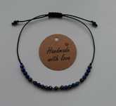 Bransoletka szczęścia z lapis lazuli kamień naturalny handmade makrama