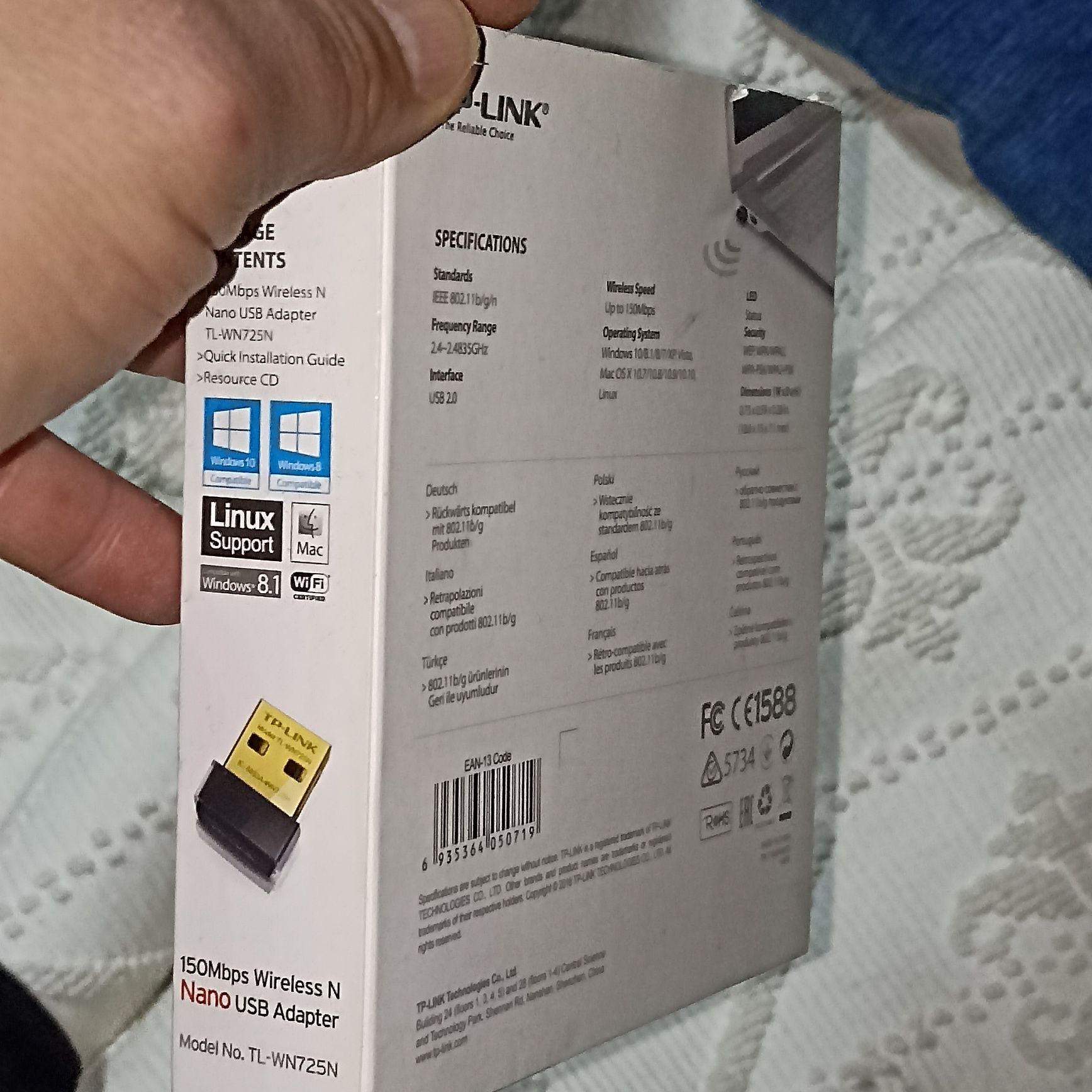 Pen wireless nano USB adapter da TP Link novo em caixa