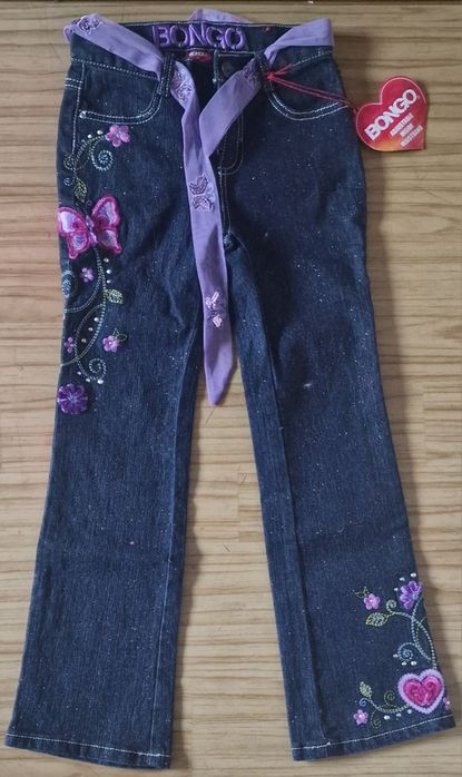 Jeansy dziewczece ozdobne unikatowe 6 lat Bongo USA