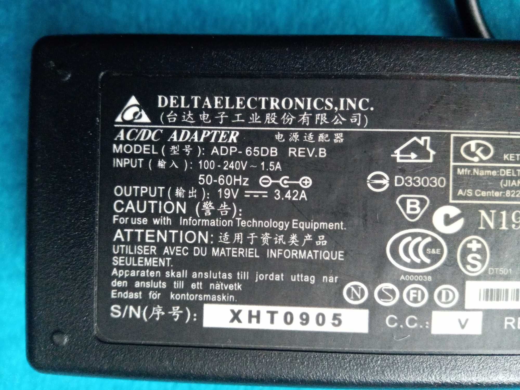блок питания (зарядка) Delta Electronics ADP-65DB 19 В 3,42 А 65 Вт