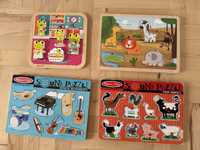 Drewniane ukladanki puzzle Melissa&Doug i nie tylko