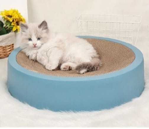 Cama e arranhador em cartão para gatos 2 em 1