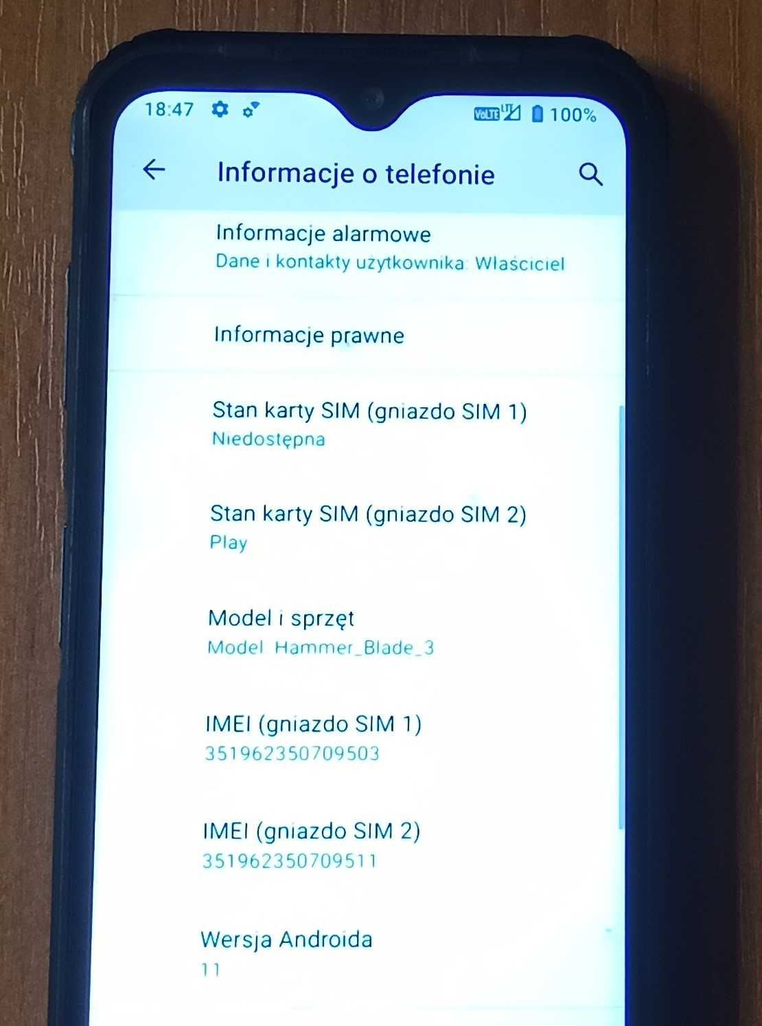 Hammer Blade 3 4GB/64GB Android 11 100% sprawny +bdb ekran bez rys