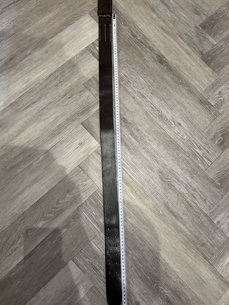 Pasek brązowy skórzany Vintage 85 cm