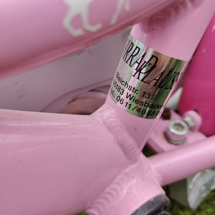 Rowerek puky 16 cali puky pony różowy boczne kółka bagażnik aluminiowy