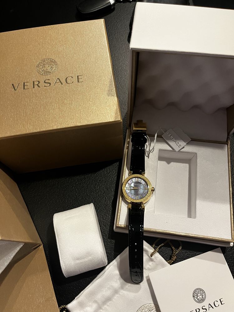 Versace Leda zloty skora VNC20 0017 zegarek z masa perlowa