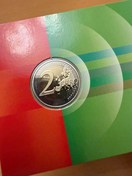 Moeda 2€ colorida Portugal Jogos Olímpicos 2024 Proof