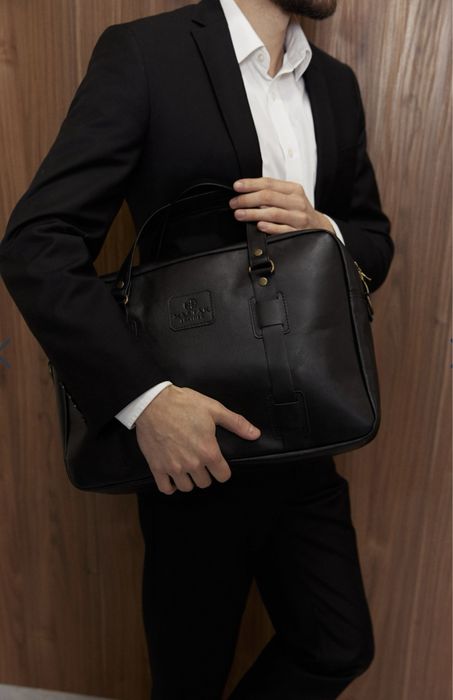 Шкіряна сумка Mastak "ДЕНВЕР" у лімітованому чорному кольорі