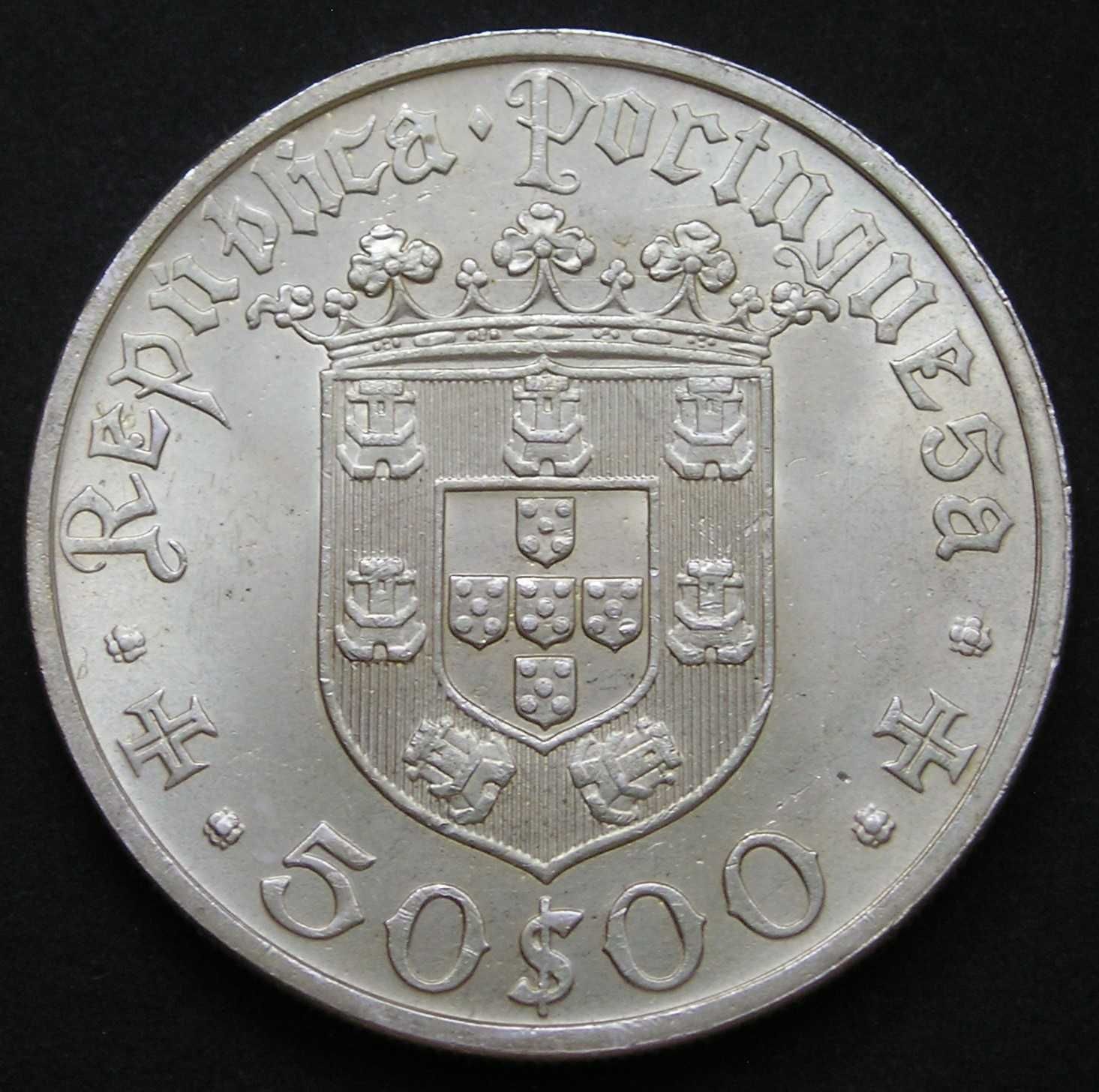 Portugalia 50 escudos 1968 - Alvares Cabral - srebro