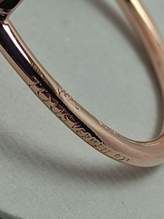 Pierścionek 16 z misiem różowe srebro vermeil 926 z dumortierytem