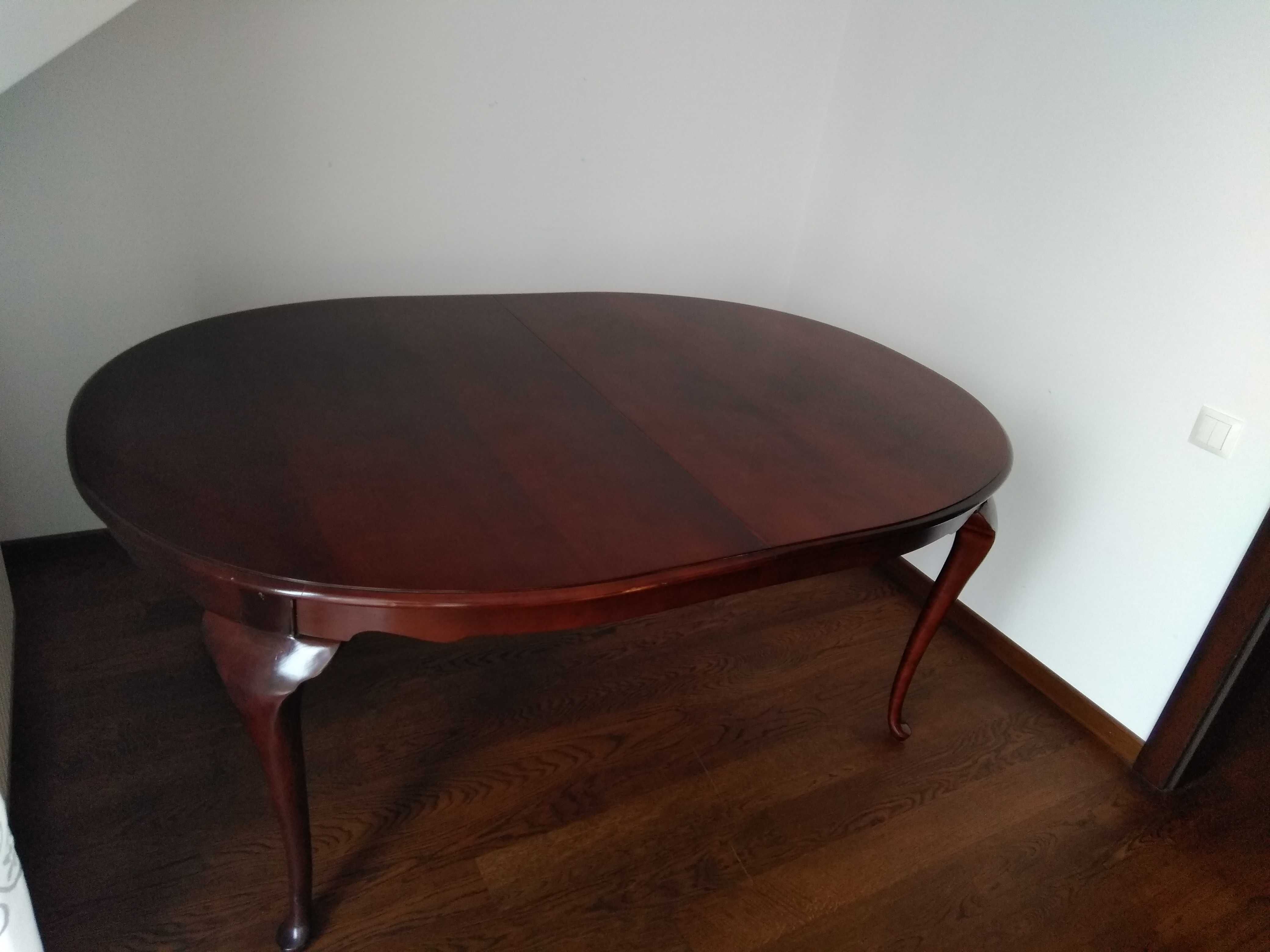DREXEL stół drewniany lakierowany  170x115x75 + wkładka 50cm.