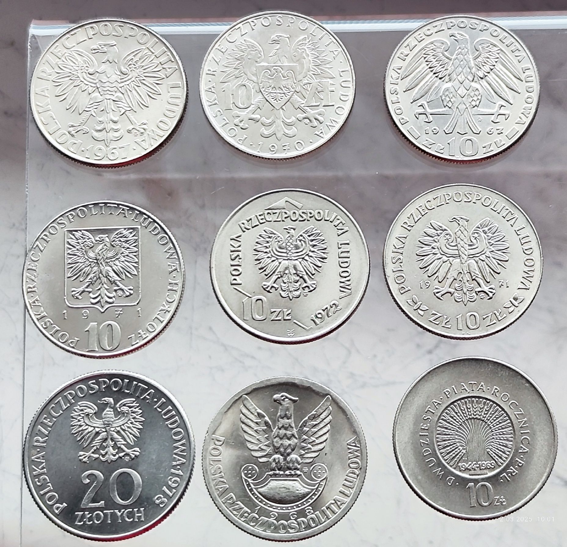 9 menniczych monet stary PRL