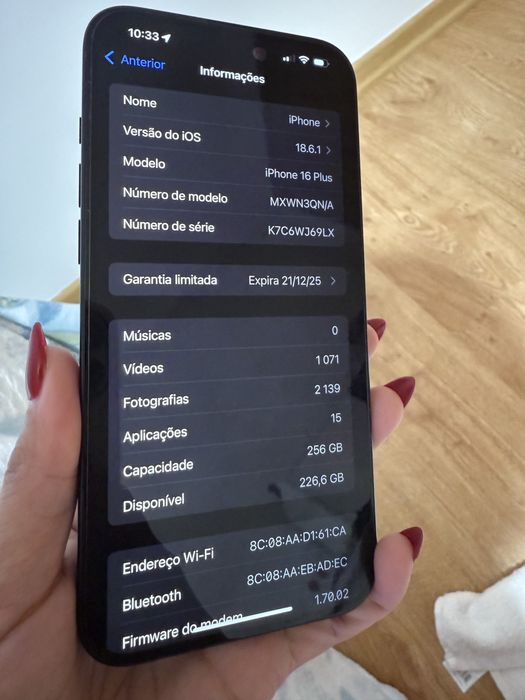 Iphone 16 plus em bom estado