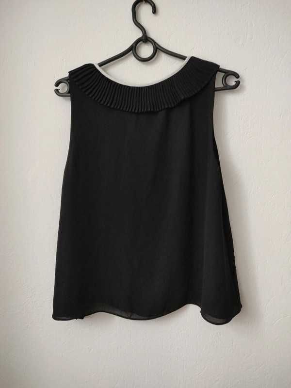 Czarna bluzka elegancka top Zara S