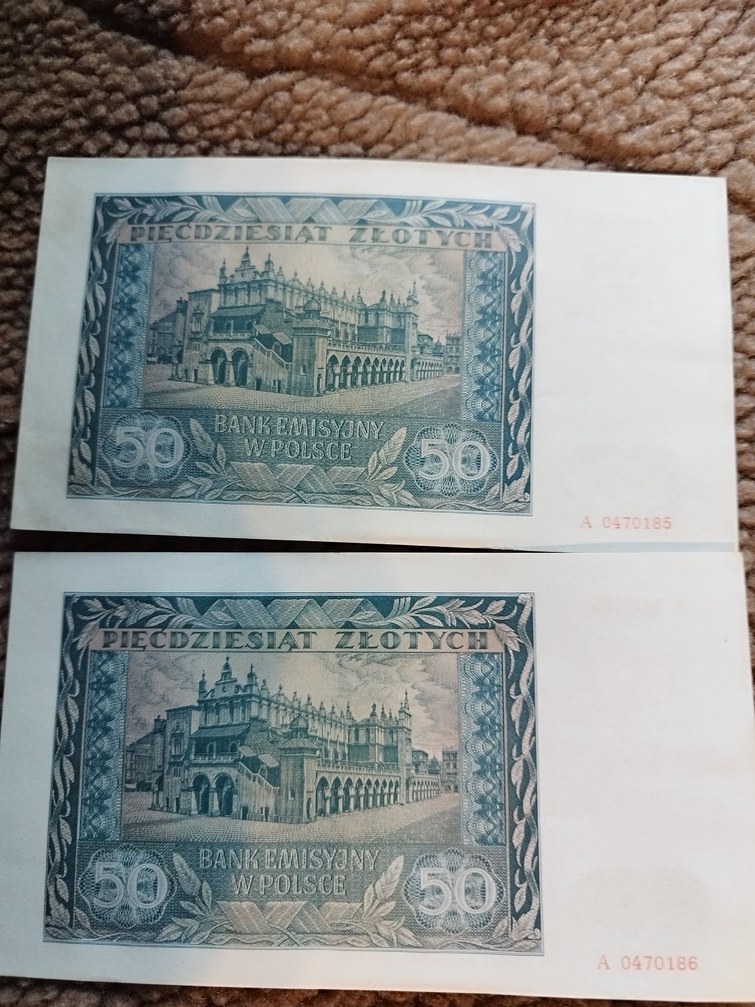 7-banknoty 50 zł 1941 seria A - 2szt